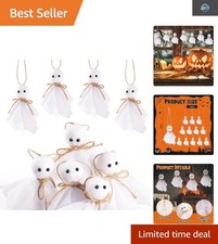 12-Pack Rustic Halloween Ghost Hanging Ornaments