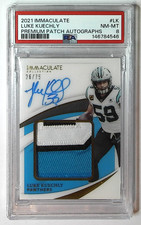 2021 Panini Immaculate Luke Kuechly #LK Premium Patch AUTO /75 Panthers PSA 8