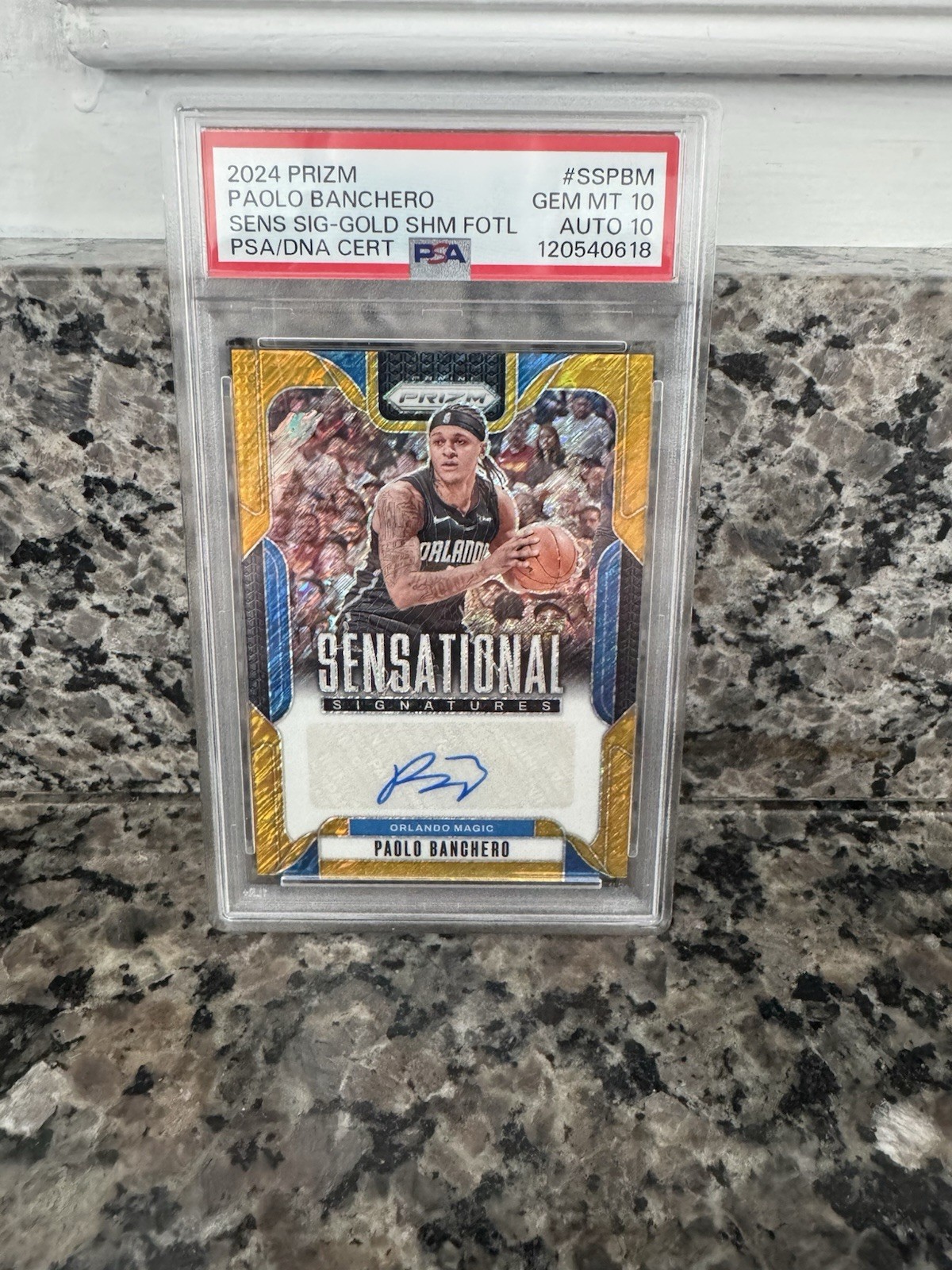 2024-25 Prizm Paolo Bancher Gold Shimmer Auto /10 Psa 10 Pop 1