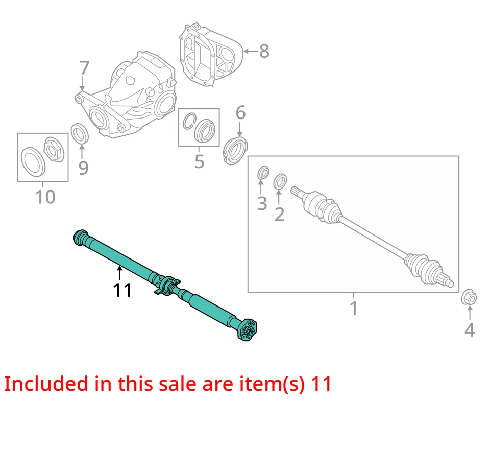 Rear Drive Shaft AWD With Adaptive Suspension Fits 11-19 BMW X6 855137 Foto 2 de 4