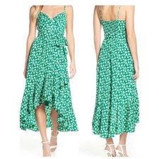 NWT Eliza J Floral Wrap Faux Smocked Midi Dress