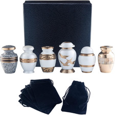 Small Cremation Urns for Human Ashes  Set of 6  3 Cubic Inches  Mini Keepsake
