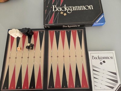 Backgammon von Ravensburger schwarze Ausgabe 1982 Vintage komplett G5391