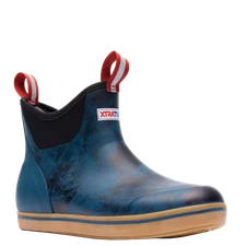 XTRATUF Men's Rouge Wave Print Waterproof Navy Ankle Boots XMAB2RW