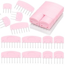 AnoleAir Knit Blocking Pins Kit, 25 Pcs Pink Color Combs,