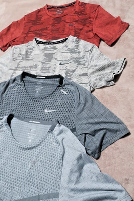 4 Lot Nike Men Dri-FIT ADV Running Division Techknit Shirt FB6868 Size S GrayRed