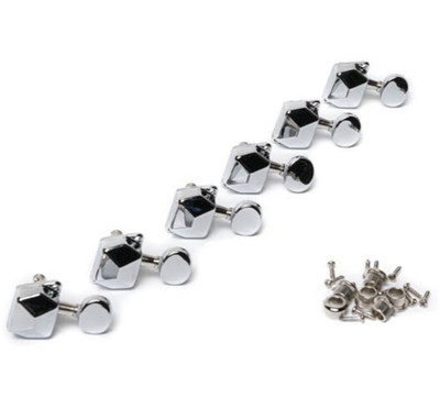 Genuine/OEM FENDER Squier '99-'06 Chrome Affinity Strat Tuners/Keys Set of 6 NEW
