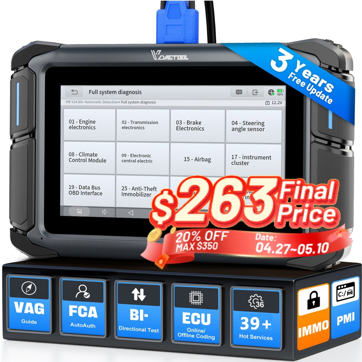 VDIAGTOOL VD70 All System Diagnostic Scanner Bidirectional Tool