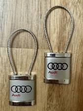 Audi Rings Etched Logo Authentic Key Chain Fob Keychain Dealership Set Of 2