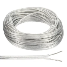 100Ft 18/2 PVC Covered Wire, SPT-1 UL Listed Copper Electronic Wire, Clear