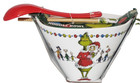 Zrike Brands Grinch White Noodle Bowl Bundle Set With Red Spoon & Chopsticks