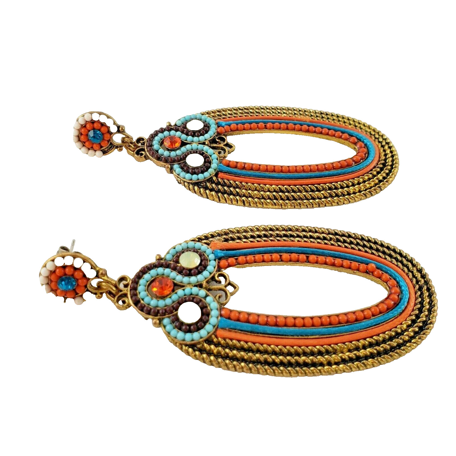 Earrings Studs Posts Oval Drop Dangle Bohemian Hi… - image 5