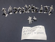 1960  s Marx Toy Soldiers Gray German Soldier Lot Of 14