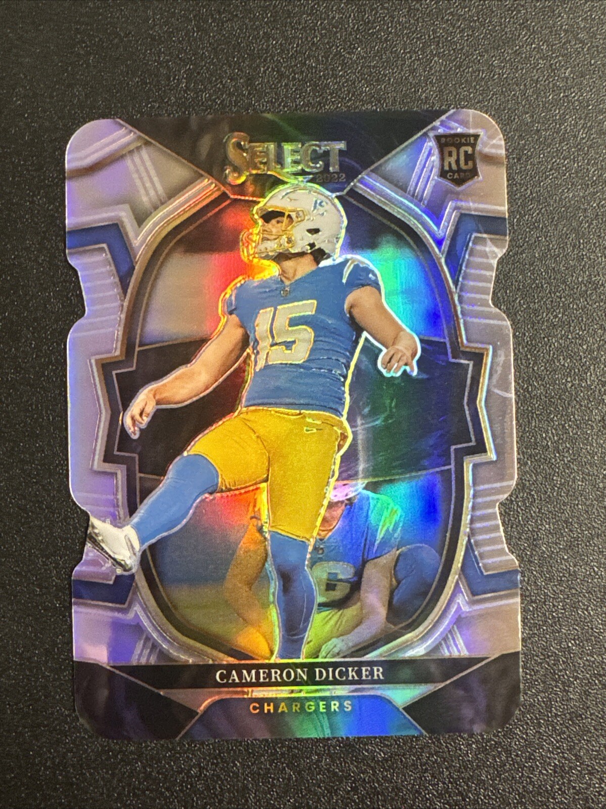 2022 Select Cameron Dicker RC Concourse Die-Cut Silver #16 Los Angeles Chargers