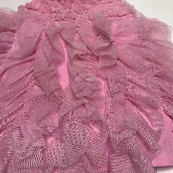 Fao baby dress pink with tulle stripes puffy 24 months - Image 4 of 4