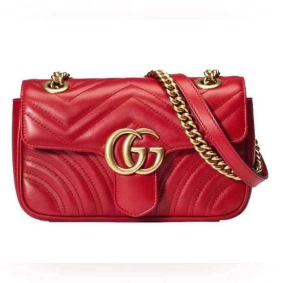 GUCCI GG Marmont Mini Shoulder Bag Red | eBay