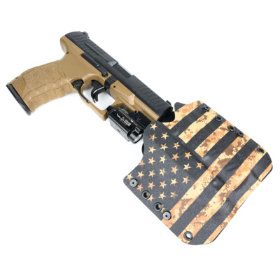 OWB Kydex Holster for Hanguns w/OLIGHT PL-MINI 2 VALKYRIE - USA DIGITAL TAN