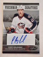 2012-13 PANINI CERTIFIED HOCKEY CODY GOLOUBEF AUTO CARD #588/999 RC ROOKIE