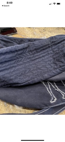 Vintage Messenger Shoulder Bag Navy Blue Moose Cotton - 第 2/7 張圖片