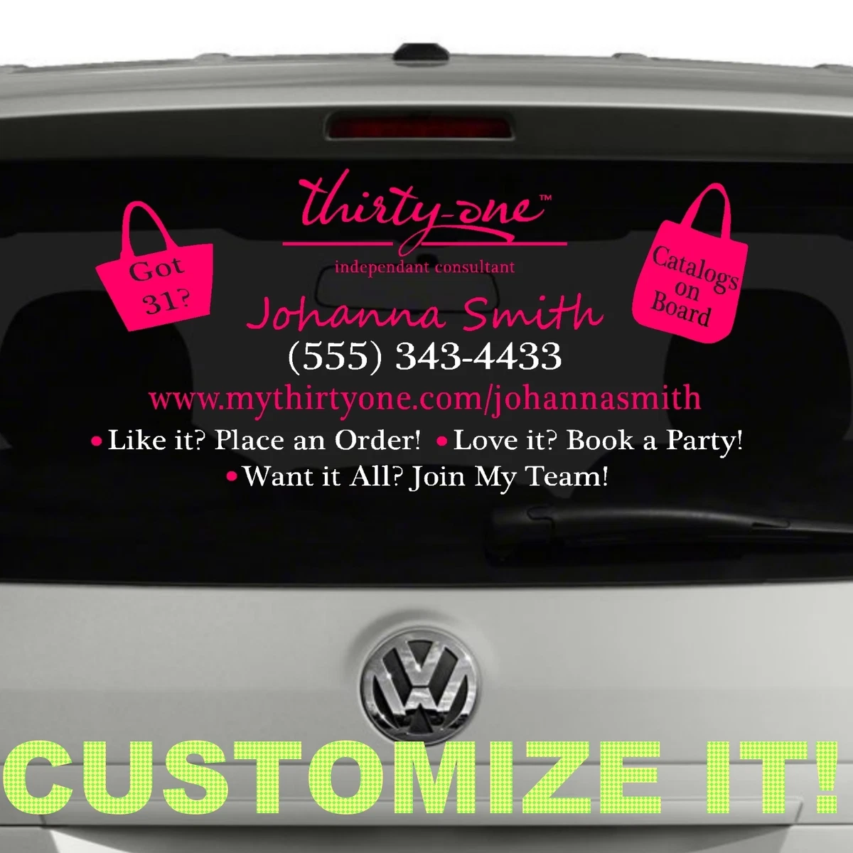 THIRTY ONE BAGS STICKER CAR DECAL Consultant supplies tote business hostess  31