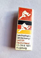 Abzeichen L&auml;nderkampf UDSSR - Deutschland Leichtathletik M&uuml;nchen 1972