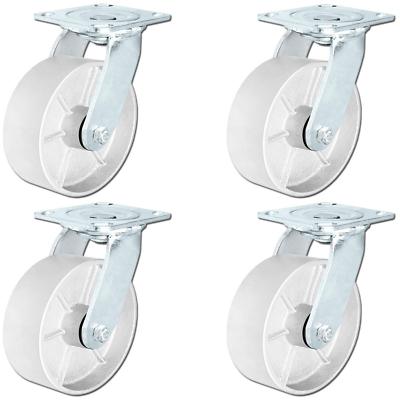 CasterHQ - 6'' x 2'' Semi-Steel Wheel Casters - Set of 4 - 4,800 LBS Capacity Set