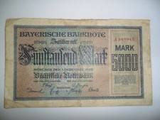 BANCONOTA ANTICA 5000 MARK GERMANIA 1922 SPL SERIE A