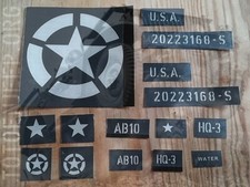 KIT POCHOIR STENCIL SCALE 1/6 JEEP WILLYS HACHETTE MARQUAGE KIT STANDARD US