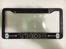 THOR  Avengers SUPER HERO NORSE Ragnarök HAMMER Black License Plate Frame NEW
