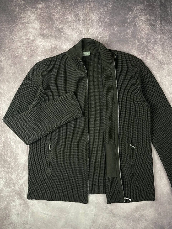 Suéter masculino ALLEGRI Milano 100% lã 58 XL XXL marrom feito na Itália - Imagem 2 de 4