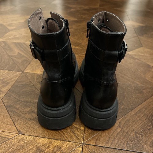 NeroGiardini Buckle Chain Moc Toe Combat Boot (women) Size 41. Price $315 - Picture 6 of 8