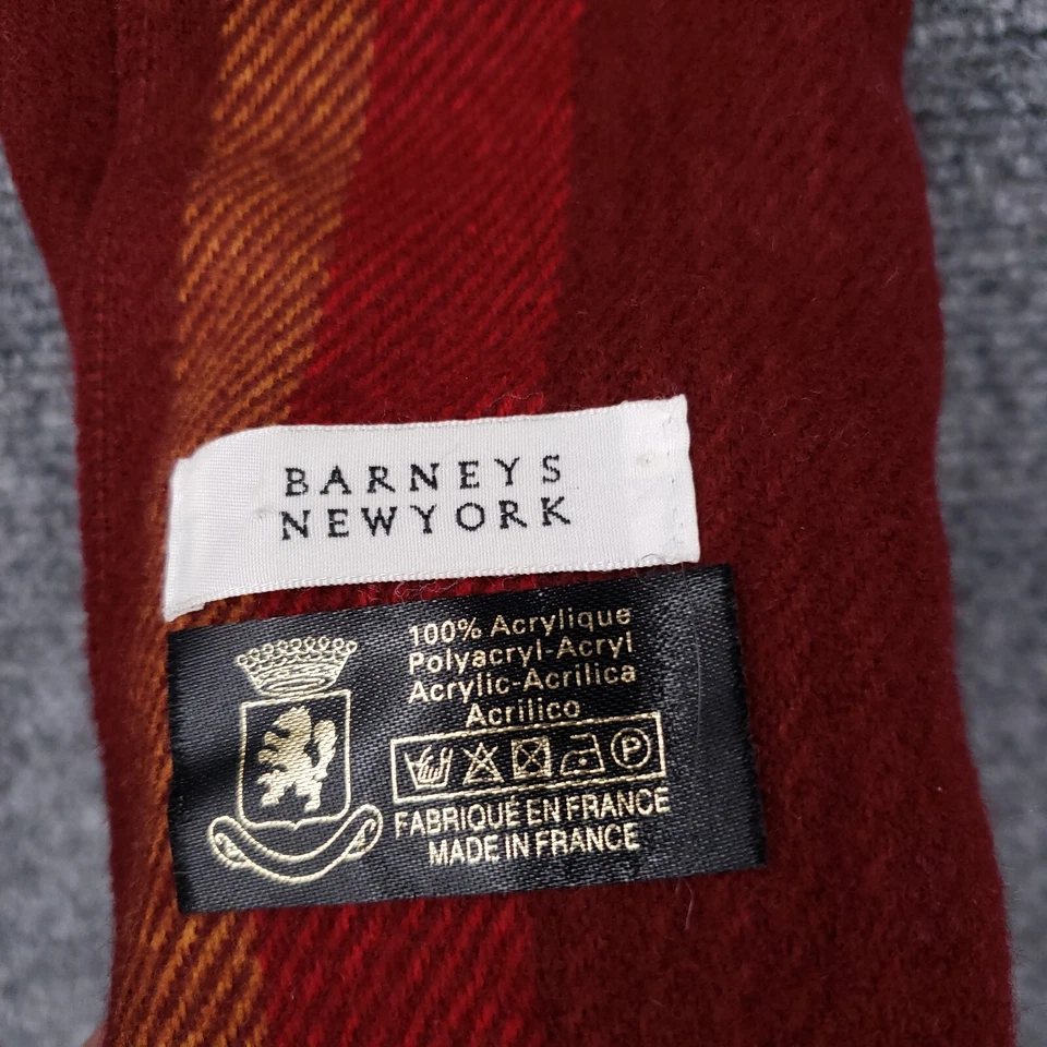 Bufanda Barneys New York para hombre a cuadros roja acrílico invierno Foto 4 de 4