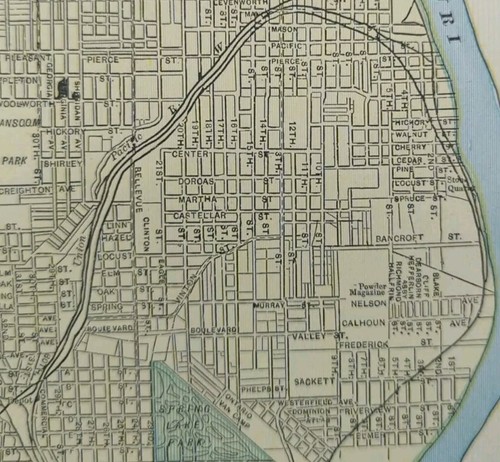 Vintage 1894 OMAHA NEBRASKA NE Map 14"x11" ~ Old Antique Original BEMIS PARK - 第 10/13 張圖片