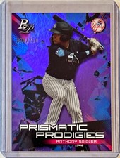 2019 Bowman Platinum Anthony Seigler Prismatic Prodigies Purple Refractor 29/250