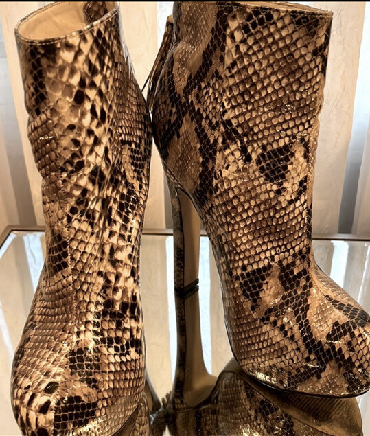 STEVE MADDEN KARA PYTHON PLATFORM ANKLE BOOTS SZ 8 - image 1
