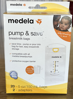 Medela Breast Milk Storage Bags Pump Save 20 count 5oz Sealed NEW