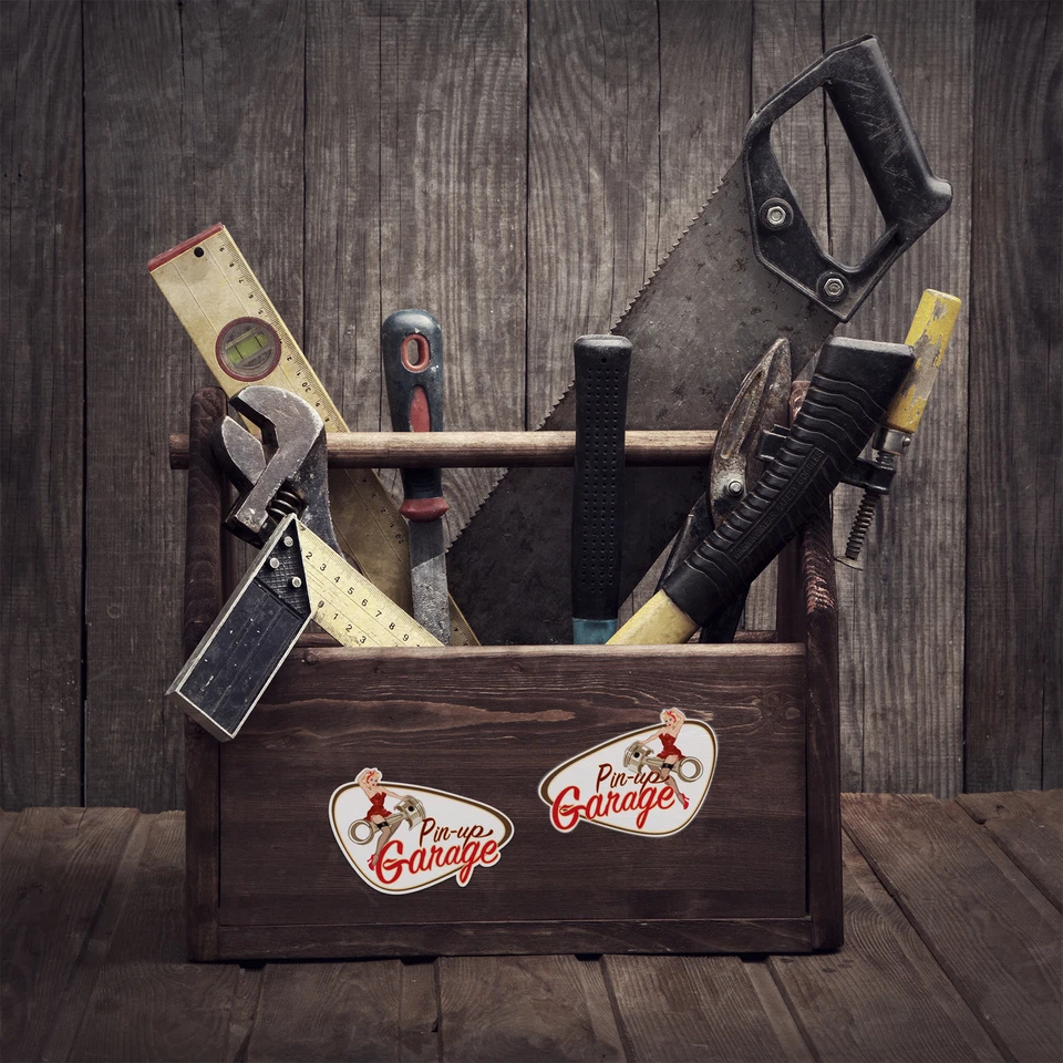 2er Set Retro Aufkleber Pin Up Klein Old School Motorcycles Sticker Vintage - 08 - Bild 3 von 4