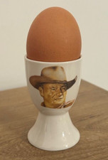 JOHN WAYNE white ceramic EGGCUP egg cup WESTERN MOVIES cowboy