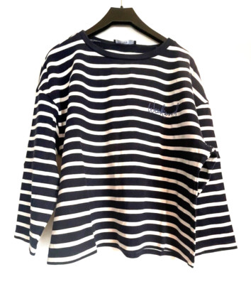 MAX MARA WEEKEND Pullover Baumwolle blau-creme Größe L