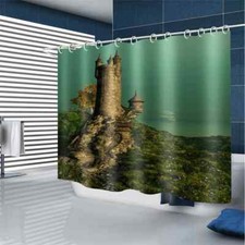 Trees look like castles 3D Shower Curtain Waterproof Fabric Bathroom Decoration
