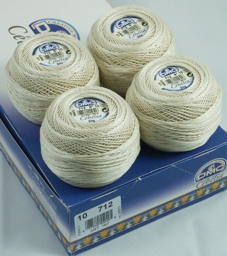 2 x 50gr balls of Cebelia Size 10 167.10.712 Cream 712 NEW Made France crochet - Picture 5 of 10