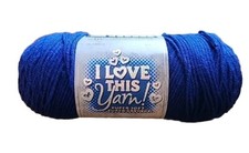 I Love This Yarn! Super Soft 80/Royal Acrylic 7 oz 355 yd Hobby Lobby Blue 5MM
