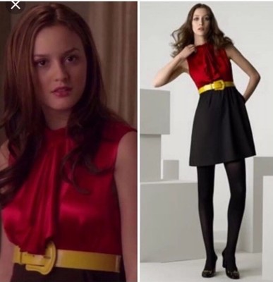 Alice + Olivia  Jabot  red, brown and yellow belted dress XS S NWT See Details