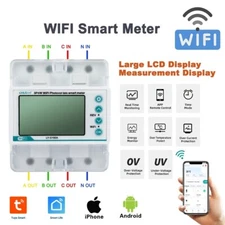 DIN Rail Smart WiFi Energy Meter 3 Phase 4P 100A Auto Reclosing 380V Home Use