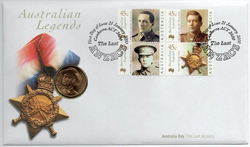PNC COVER: 2000 $1 COIN  AUSTRALIAN  LEGENDS THE LAST ANZACS #PNC224