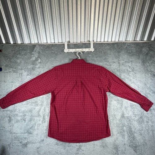 WSU Cougars Button Shirt Mens Large Red Grid Cuff Spellout Washington State - Picture 11 of 12