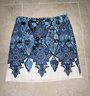 Ann Taylor Skirt White Blue Sequins Size 6 Worn Once — photo 1