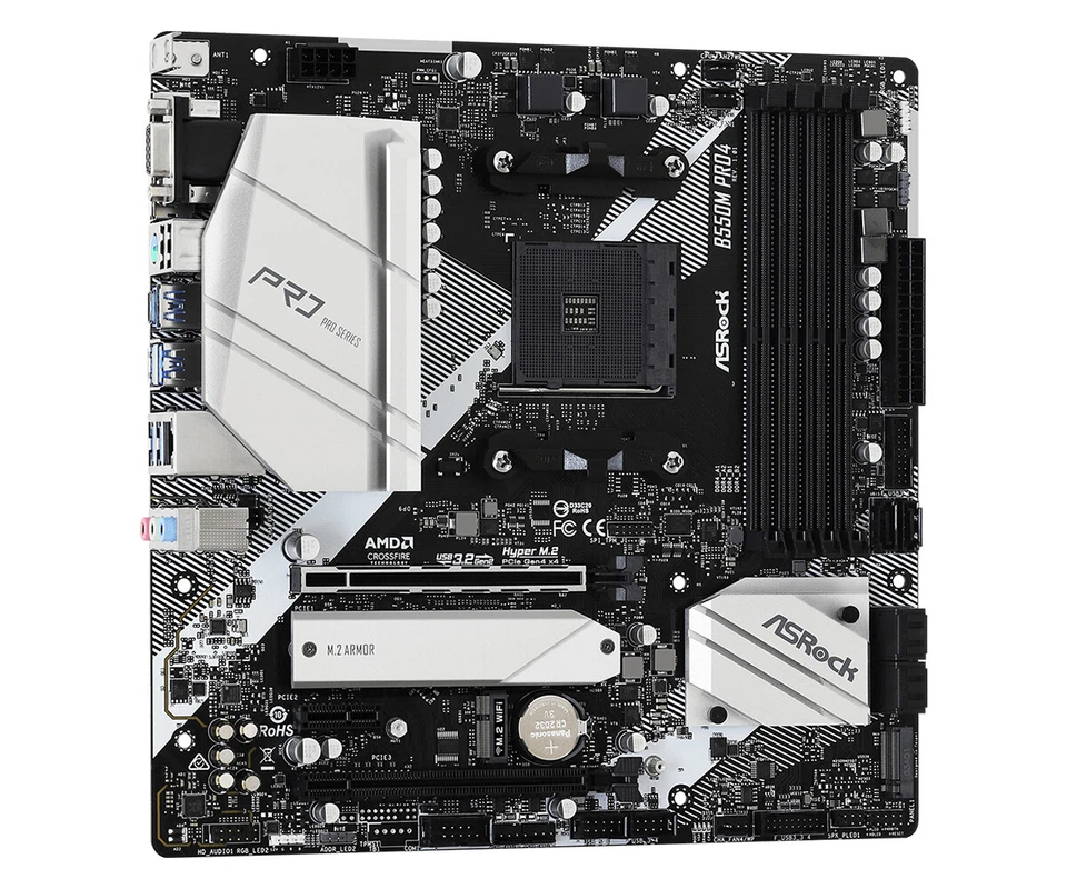 ASRock Placa base AMD B550M Pro4 Socket AM4 Micro ATX DDR4-SDRAM - Imagen 4 de 4