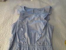 Madewell Light Blue Ruffle Cotton Casual Preppy Dress Size 2 Button Up Back