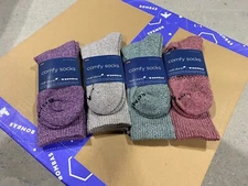 [4 Pairs] BOMBAS x Virgin Atlantic Calf Socks - Winter White Mocha/Pine/Maroon/